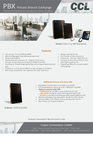 CCL 432B-4×16, CCL 432B-4x16 EPABX Intercom System 4 Co Line, 16 Extension (Expendable to 32 Ext)  