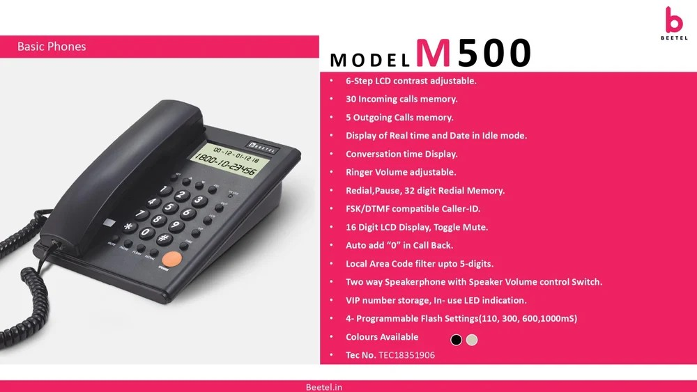 Beetel M500 , Beetel M500 Caller ID Landline Phone with Speaker Phone  