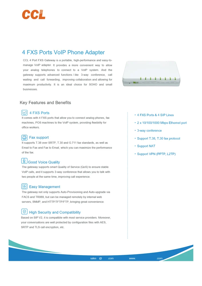 FXS Gateway-4 Ports (For Normal SLT Telephones), FXS Gateway-4 Ports (For Normal SLT Telephones)  