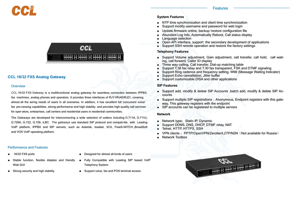 FXS Gateway-32 Ports (For normal SLT Telephones), FXS Gateway-32 Ports (For normal SLT Telephones)  
