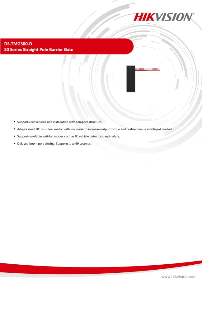 DS-TMG300-DR(2.5-4.5m) , DS-TMG300-DR(2.5-4.5m) , DC brushless motor Barrier Boom with telescopic boom pole  