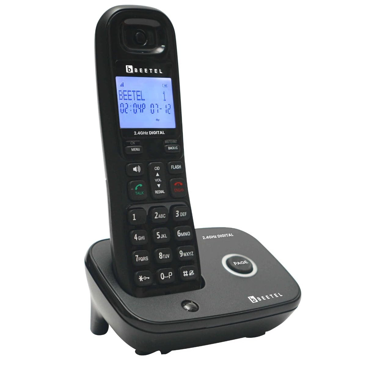 Beetel X92 , Beetel X92 2.4Ghz Cordless Landline Phone,Dual Mode DTMF/FSK,1 Line 7 Segment LCD Display   
